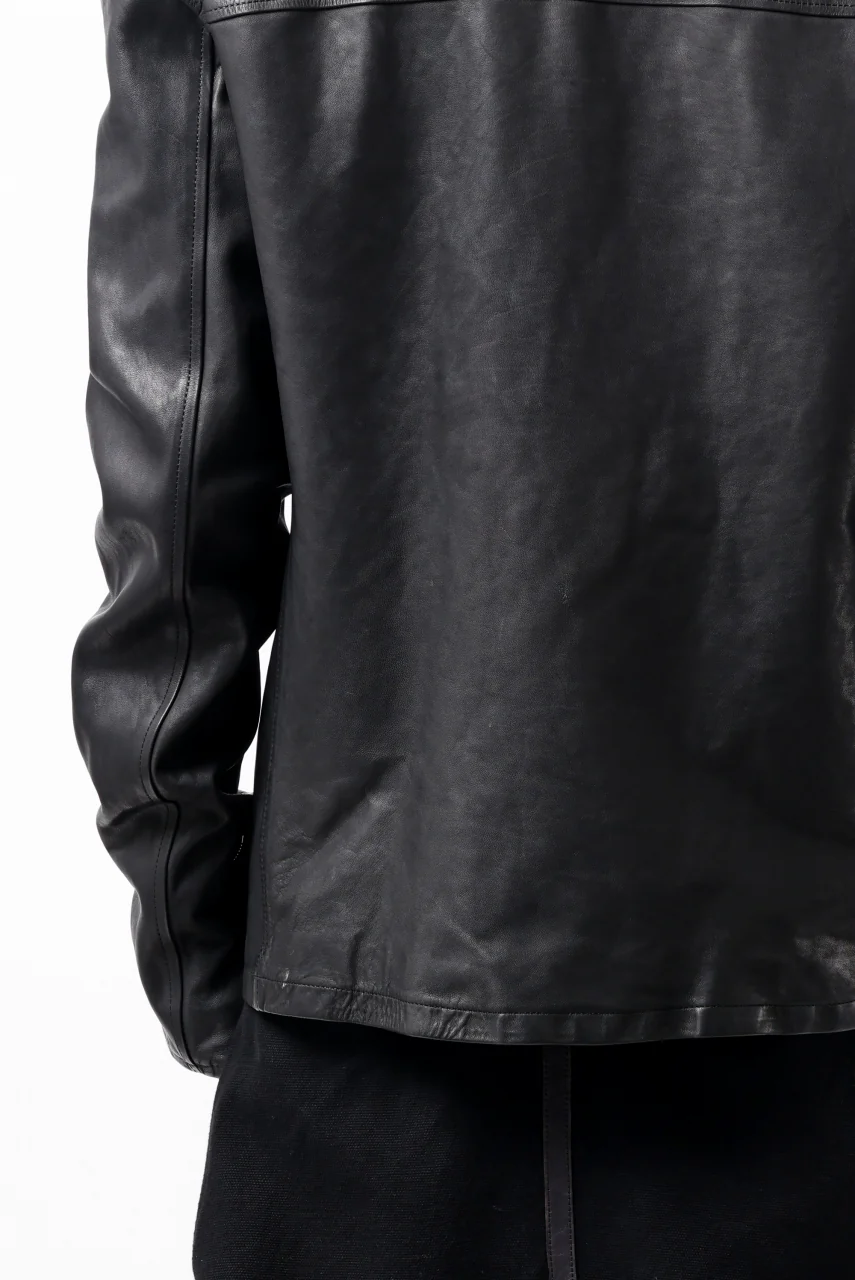ISAMU KATAYAMA BACKLASH COLLARED ZIP JACKET / POLAND HORSE OBJECT DYED (BLACK) - Image 55