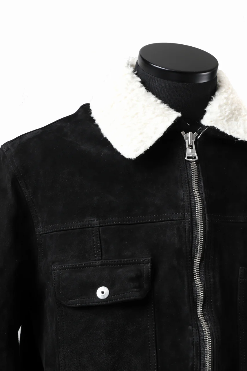 ISAMU KATAYAMA BACKLASH COVERALL JACKET / REVERSE CALF OBJECT DYED (BLACK) - Image 27