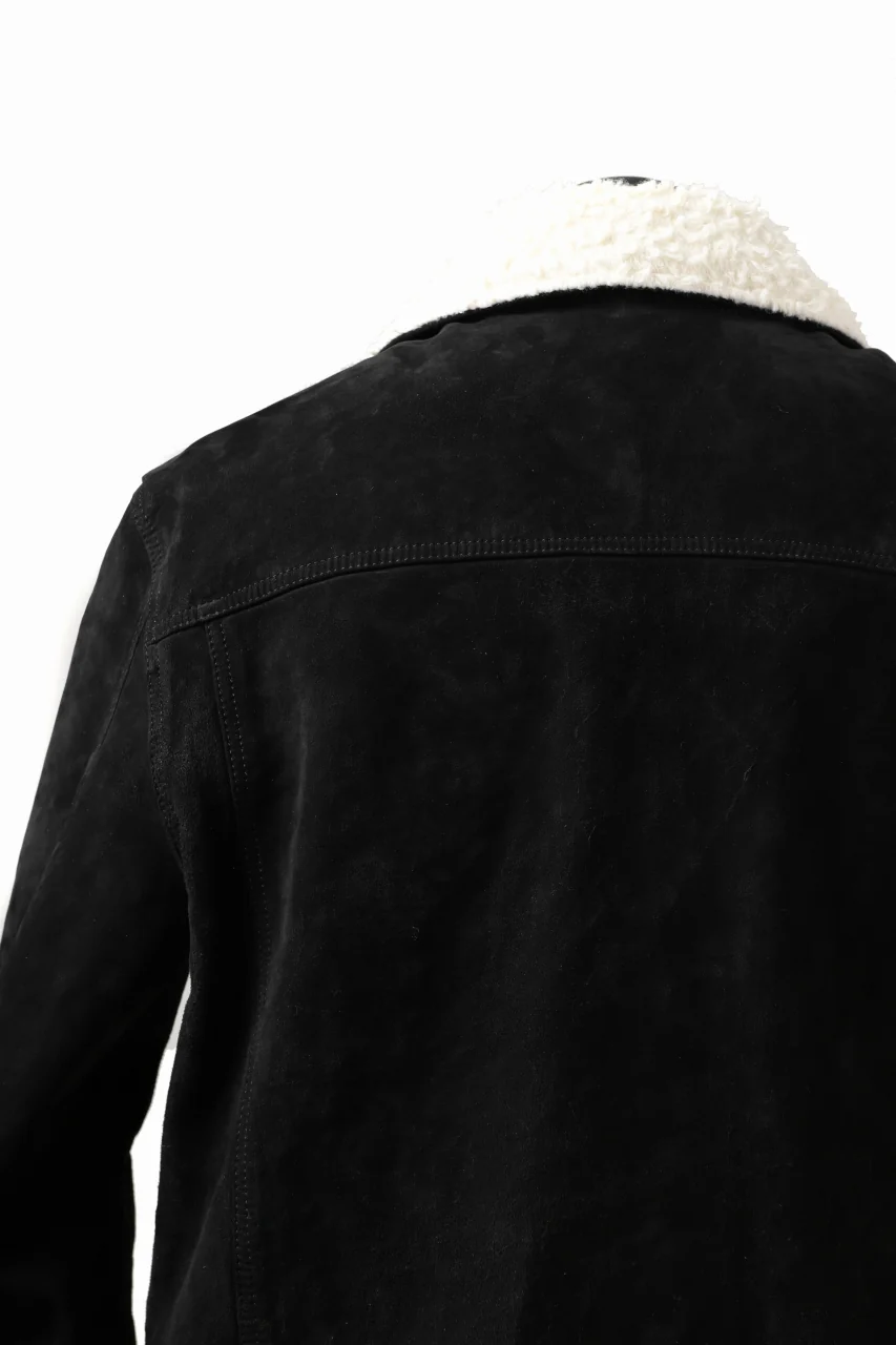 ISAMU KATAYAMA BACKLASH COVERALL JACKET / REVERSE CALF OBJECT DYED (BLACK) - Image 33