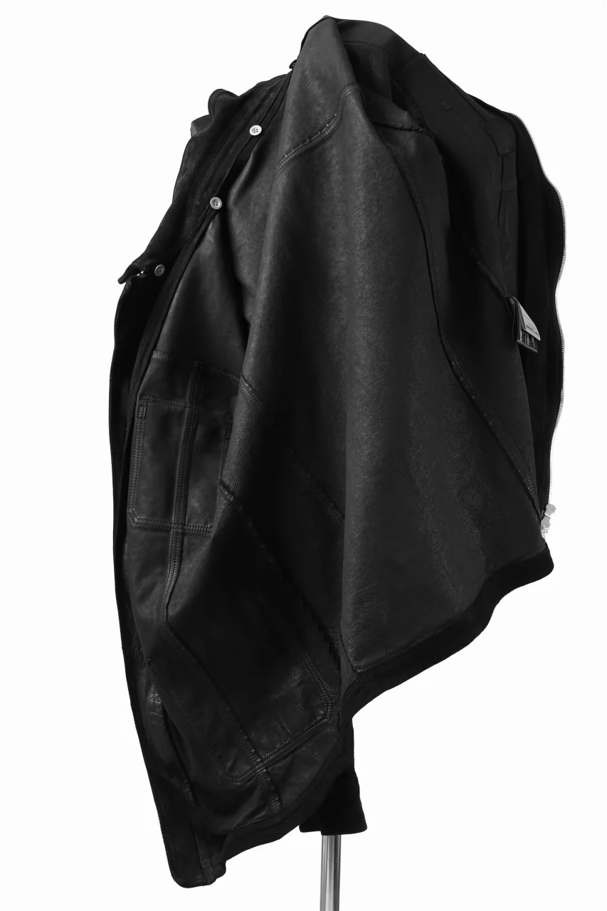 ISAMU KATAYAMA BACKLASH COVERALL JACKET / REVERSE CALF OBJECT DYED (BLACK) - Image 36