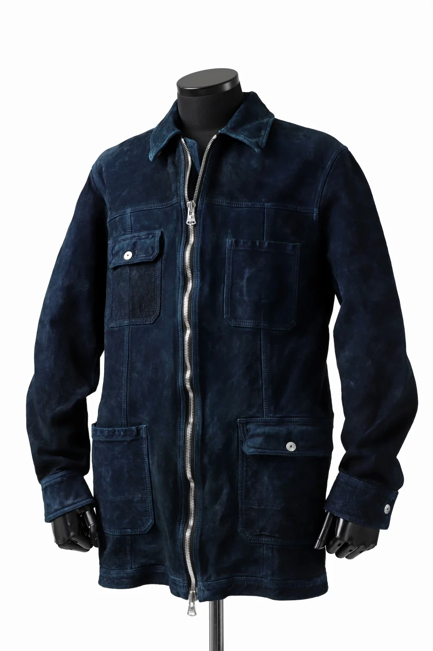 ISAMU KATAYAMA BACKLASH COVERALL JACKET / REVERSE CALF OBJECT DYED (NAVY) - Image 10