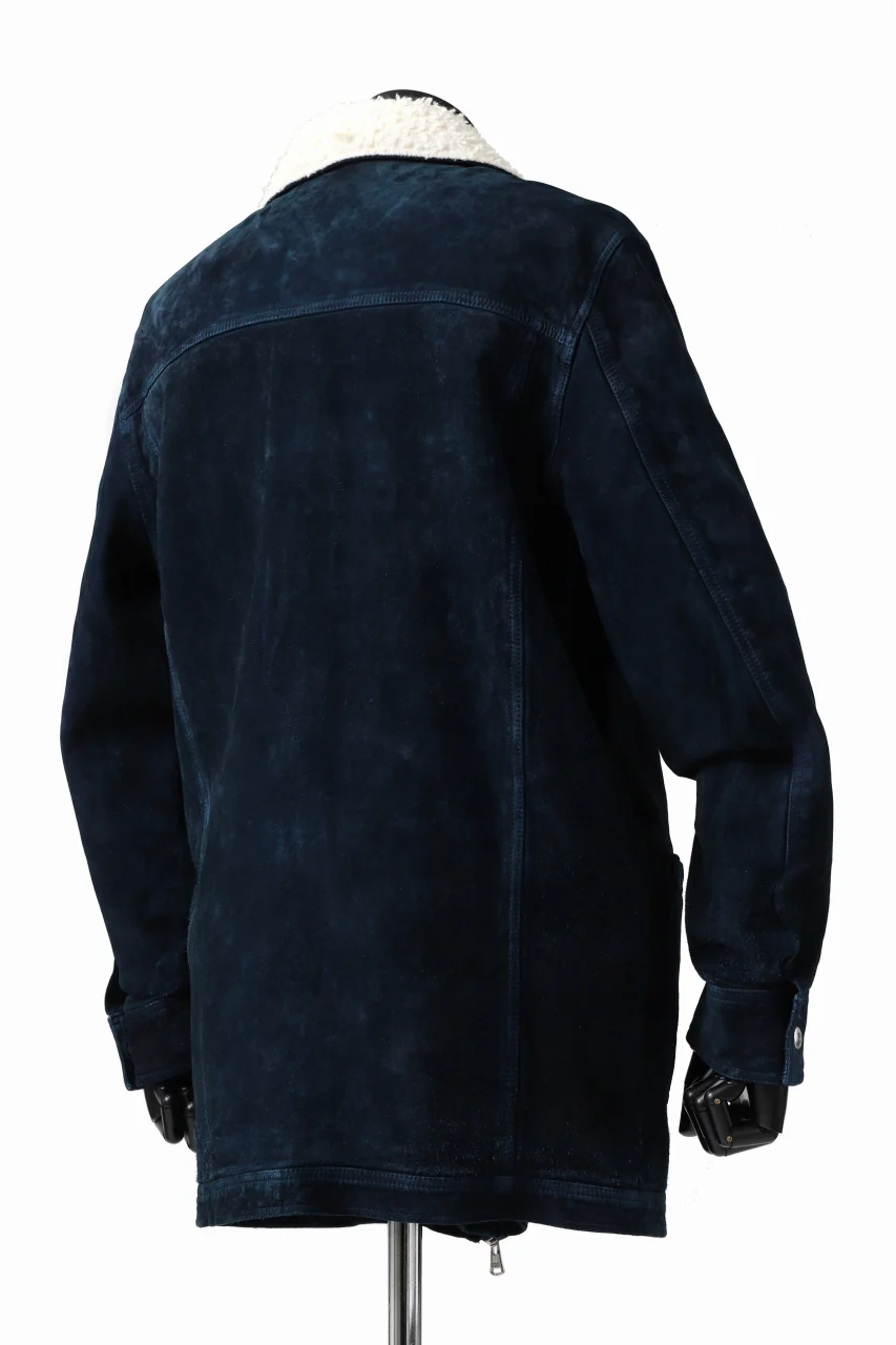 ISAMU KATAYAMA BACKLASH COVERALL JACKET / REVERSE CALF OBJECT DYED (NAVY) - Image 16