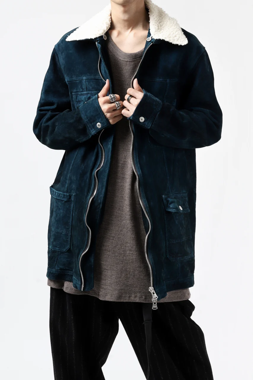 ISAMU KATAYAMA BACKLASH COVERALL JACKET / REVERSE CALF OBJECT DYED (NAVY) - Image 2