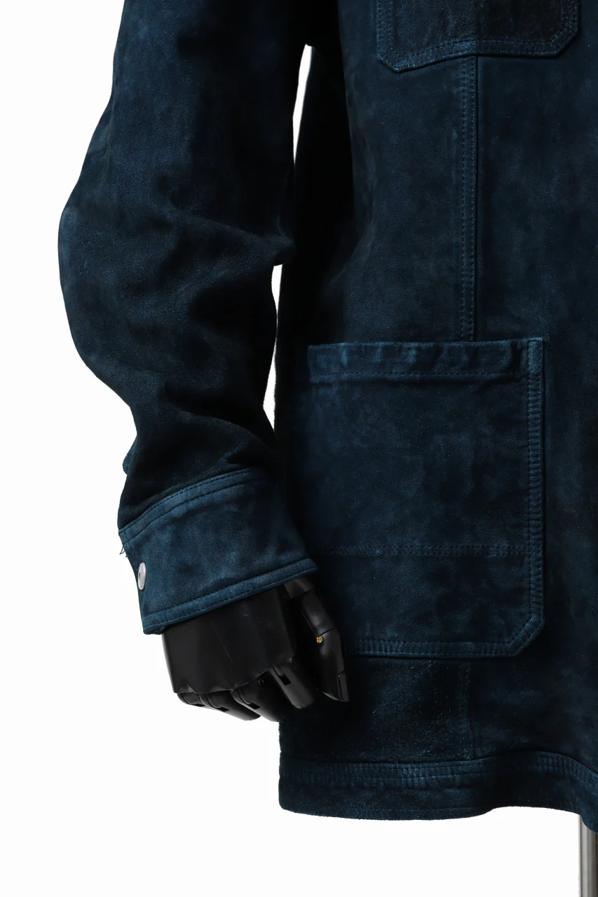 ISAMU KATAYAMA BACKLASH COVERALL JACKET / REVERSE CALF OBJECT DYED (NAVY) - Image 21