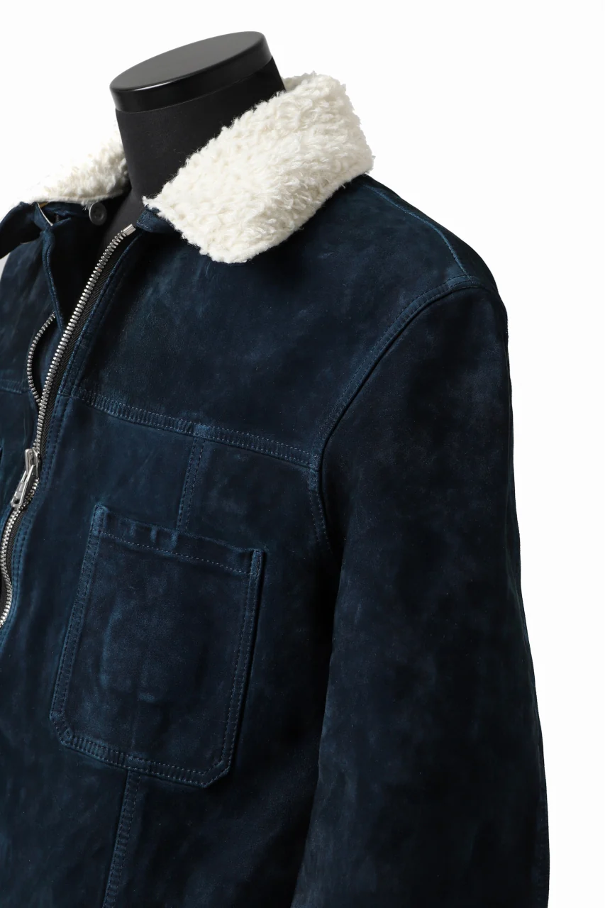 ISAMU KATAYAMA BACKLASH COVERALL JACKET / REVERSE CALF OBJECT DYED (NAVY) - Image 24