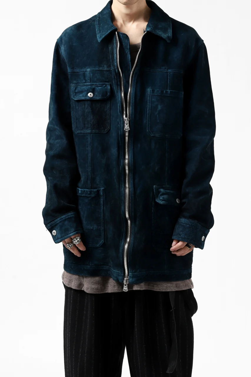 ISAMU KATAYAMA BACKLASH COVERALL JACKET / REVERSE CALF OBJECT DYED (NAVY) - Image 3