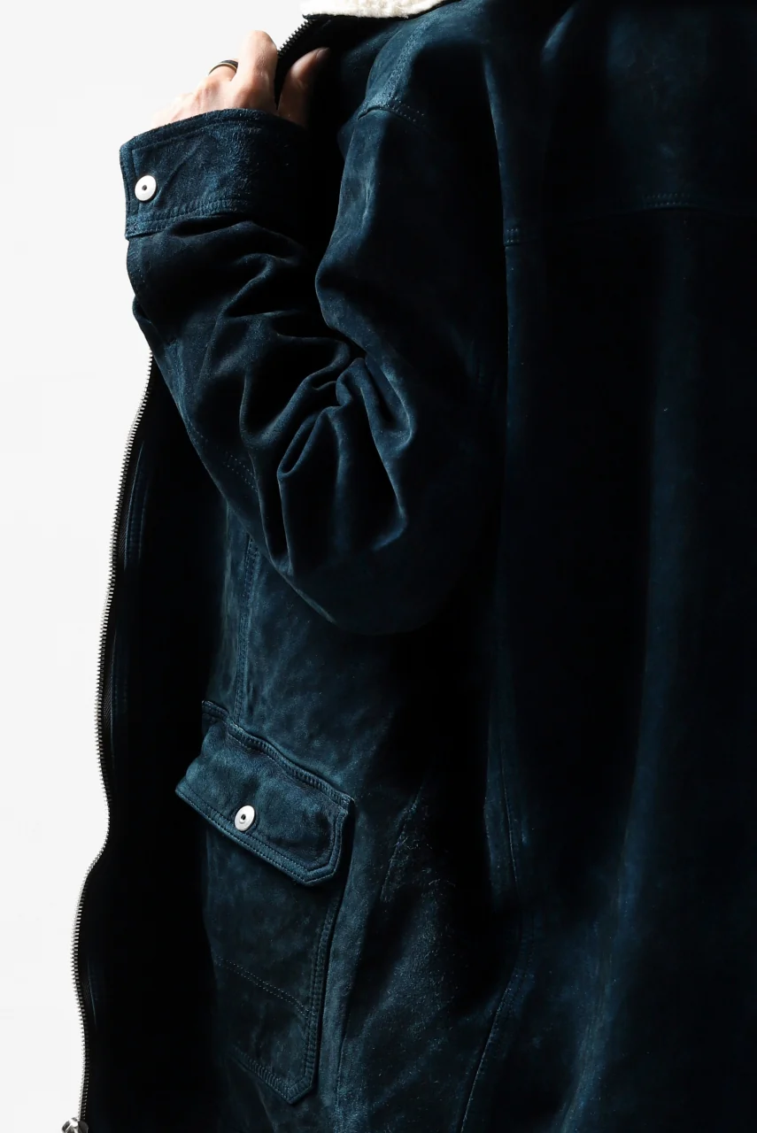ISAMU KATAYAMA BACKLASH COVERALL JACKET / REVERSE CALF OBJECT DYED (NAVY) - Image 38