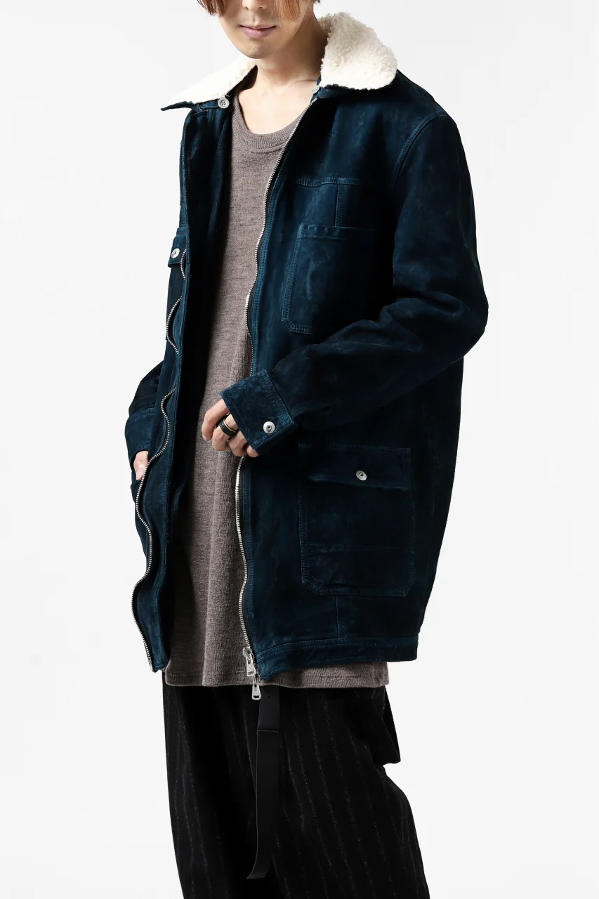 ISAMU KATAYAMA BACKLASH COVERALL JACKET / REVERSE CALF OBJECT DYED (NAVY) - Image 4