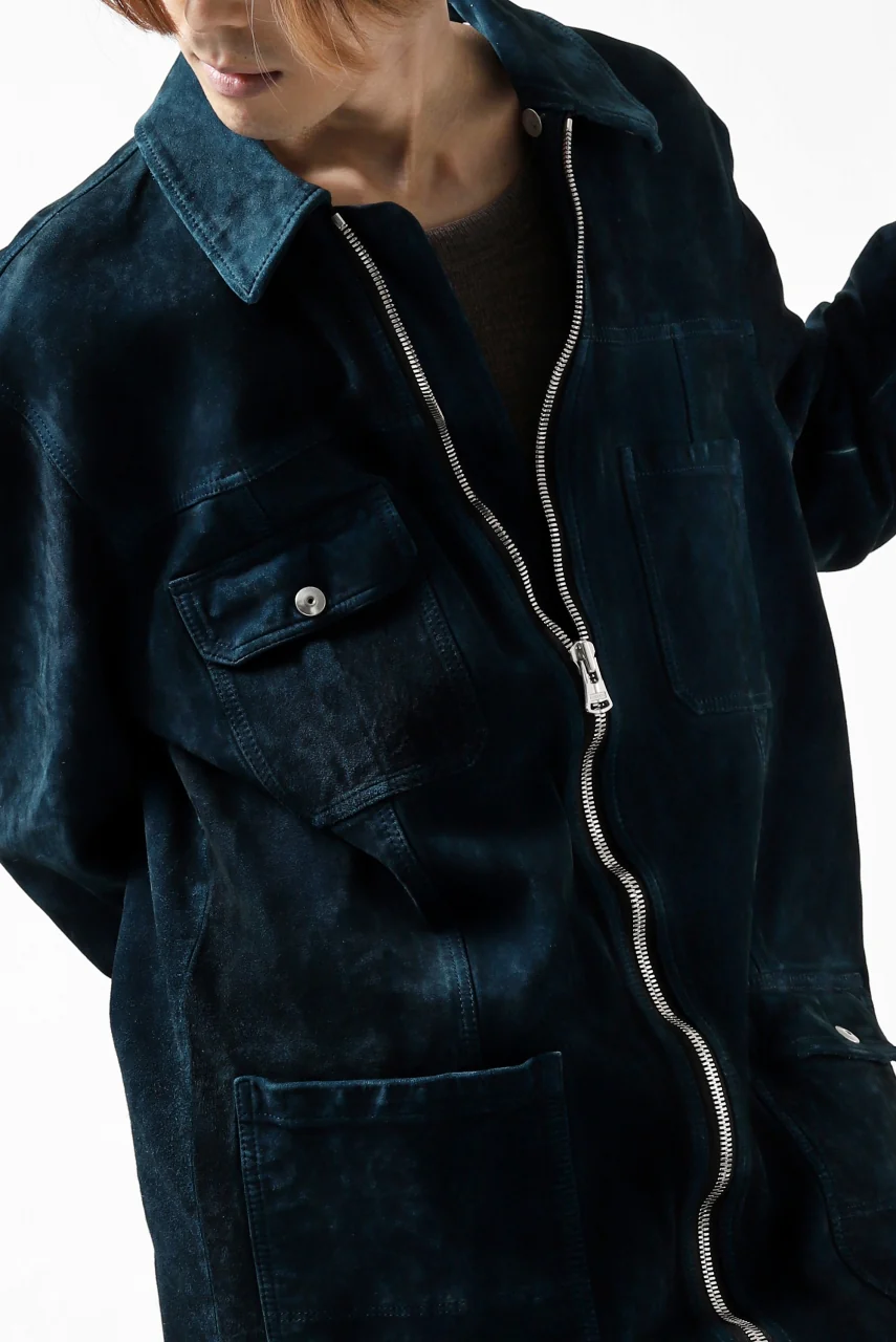 ISAMU KATAYAMA BACKLASH COVERALL JACKET / REVERSE CALF OBJECT DYED (NAVY) - Image 40