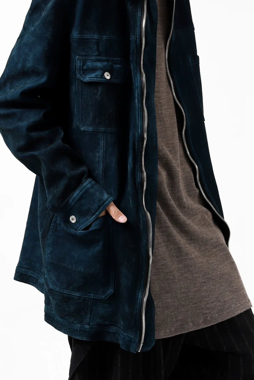 ISAMU KATAYAMA BACKLASH COVERALL JACKET / REVERSE CALF OBJECT DYED (NAVY) - Image 41