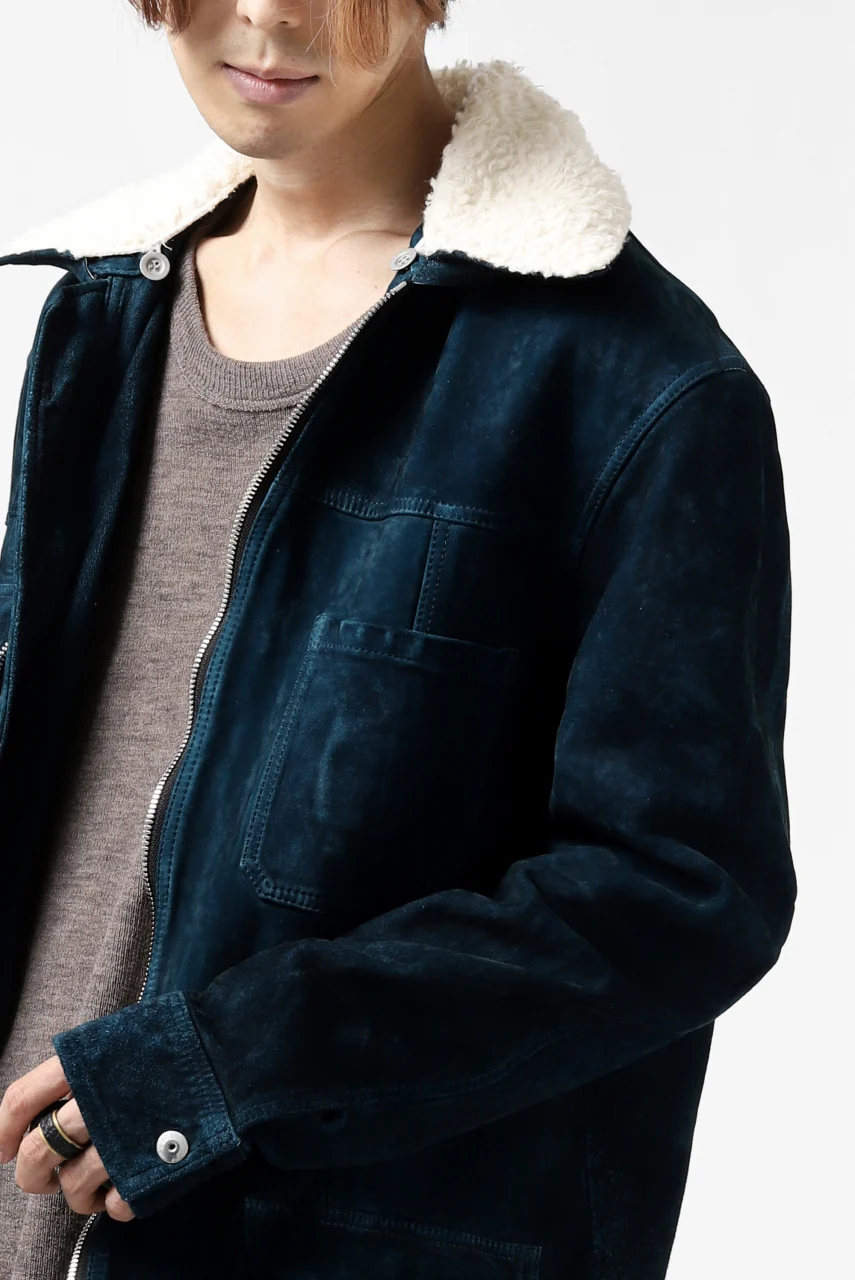 ISAMU KATAYAMA BACKLASH COVERALL JACKET / REVERSE CALF OBJECT DYED (NAVY) - Image 44