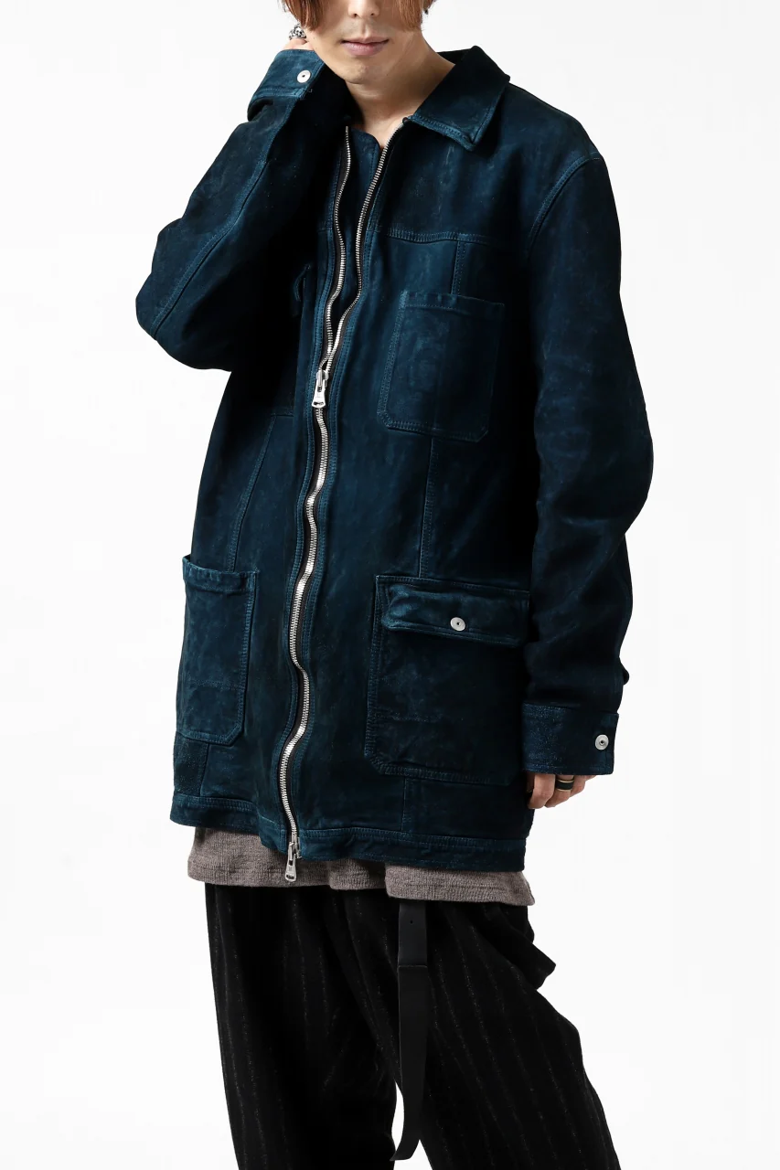 ISAMU KATAYAMA BACKLASH COVERALL JACKET / REVERSE CALF OBJECT DYED (NAVY) - Image 5
