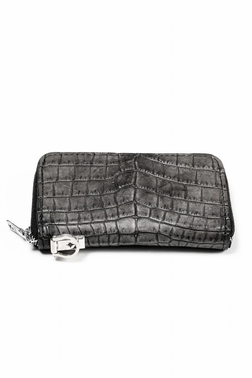 ISAMU KATAYAMA BACKLASH CROCODILE COIN PURSE / INK DYED (SUMI) - Image 3