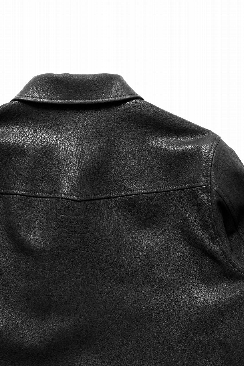 ISAMU KATAYAMA BACKLASH DEERSKIN LACE-UP PULLOVER SHIRT JACKET (BLACK) - Image 13