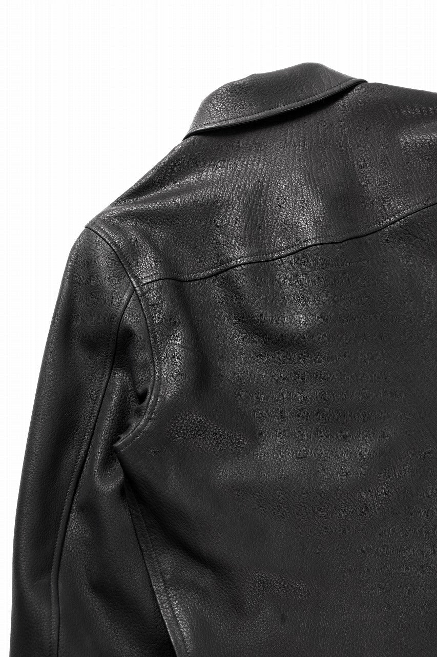 ISAMU KATAYAMA BACKLASH DEERSKIN LACE-UP PULLOVER SHIRT JACKET (BLACK) - Image 14