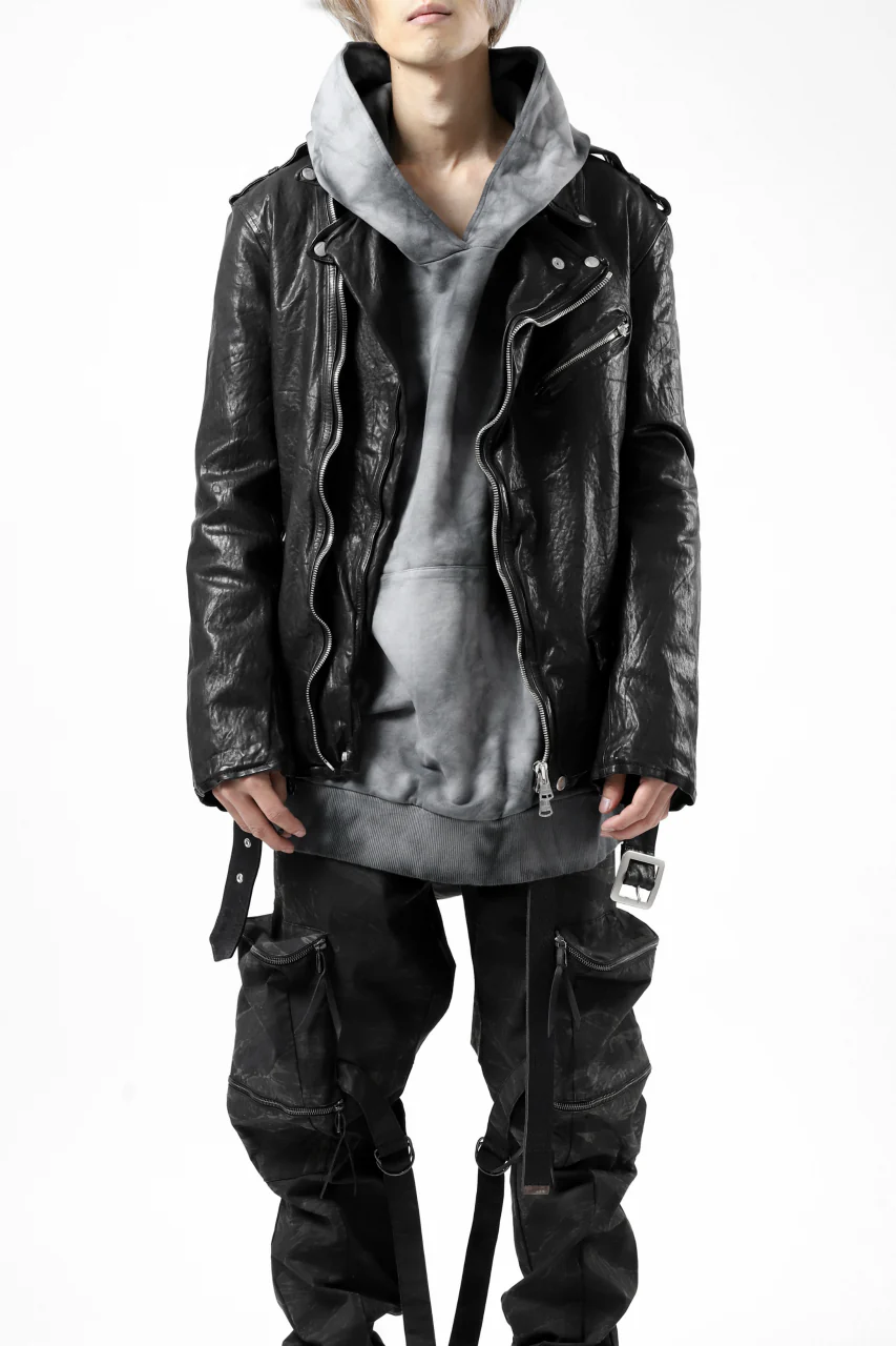 ISAMU KATAYAMA BACKLASH DOUBLE BREASTED JACKET / DOUBLE-SHOULDER OBJECT DYED (BLACK) - Image 12