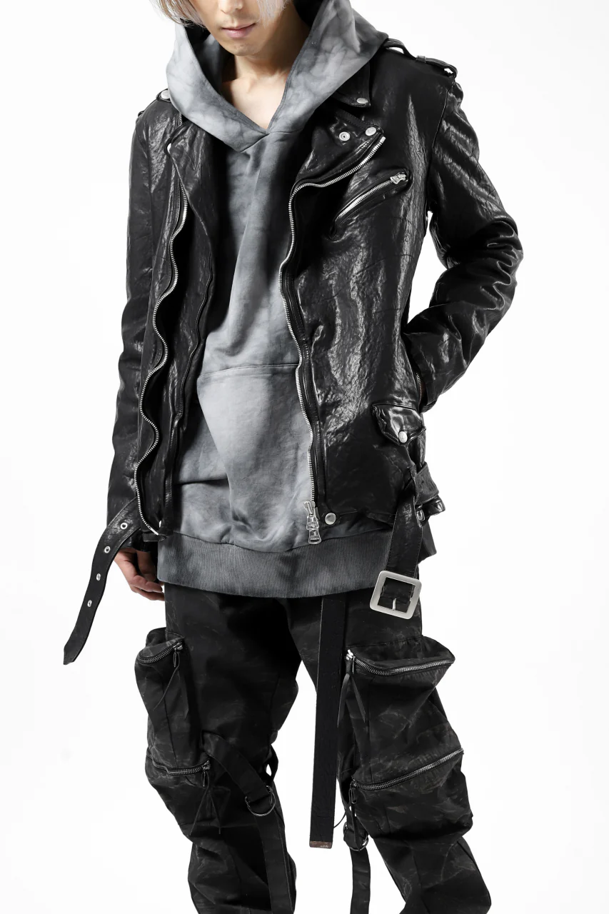 ISAMU KATAYAMA BACKLASH DOUBLE BREASTED JACKET / DOUBLE-SHOULDER OBJECT DYED (BLACK) - Image 13