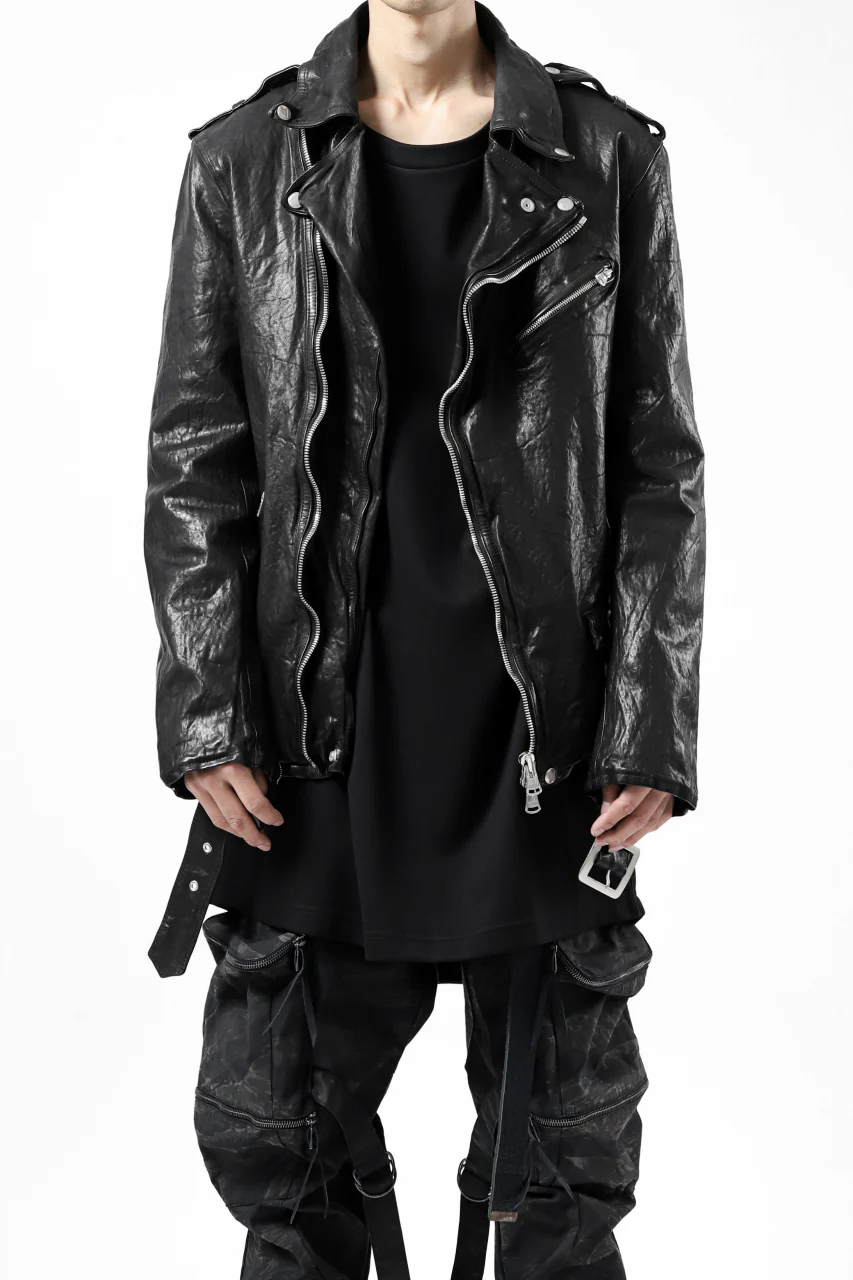 ISAMU KATAYAMA BACKLASH DOUBLE BREASTED JACKET / DOUBLE-SHOULDER OBJECT DYED (BLACK) - Image 6