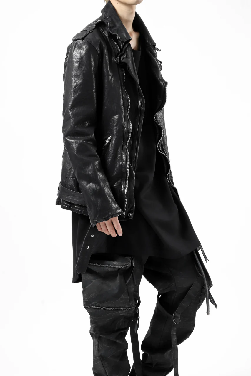 ISAMU KATAYAMA BACKLASH DOUBLE BREASTED JACKET / DOUBLE-SHOULDER OBJECT DYED (BLACK) - Image 65