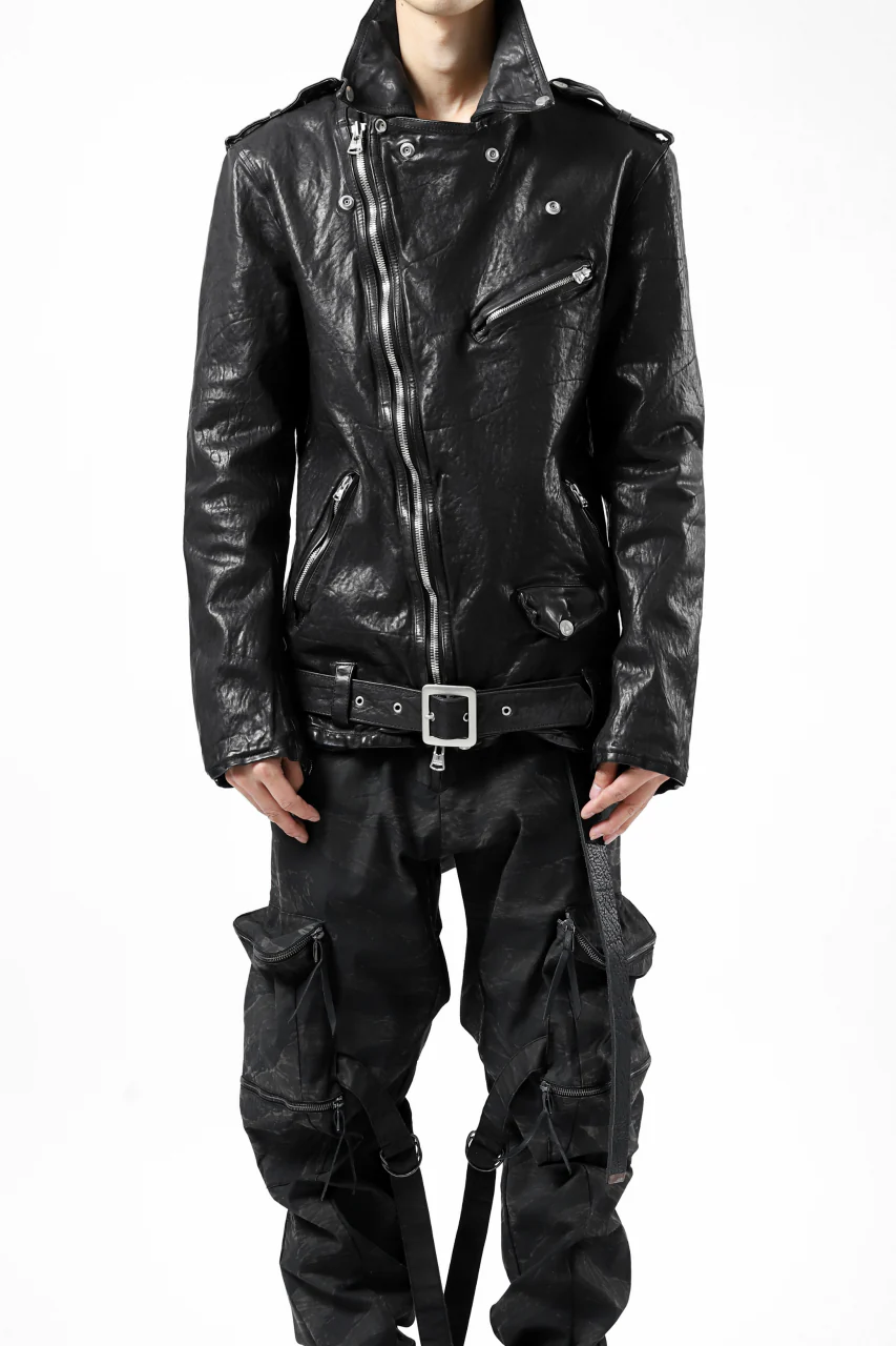 ISAMU KATAYAMA BACKLASH DOUBLE BREASTED JACKET / DOUBLE-SHOULDER OBJECT DYED (BLACK) - Image 66
