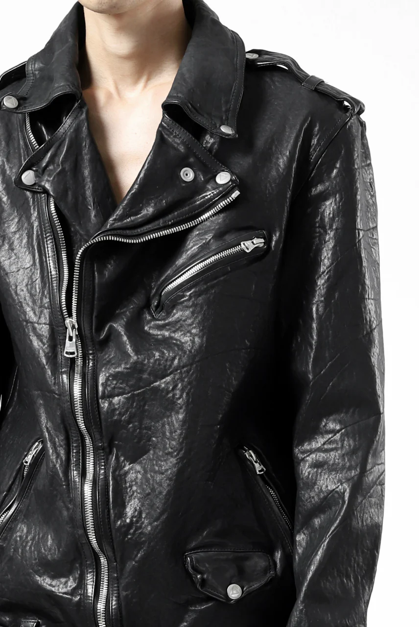 ISAMU KATAYAMA BACKLASH DOUBLE BREASTED JACKET / DOUBLE-SHOULDER OBJECT DYED (BLACK) - Image 69