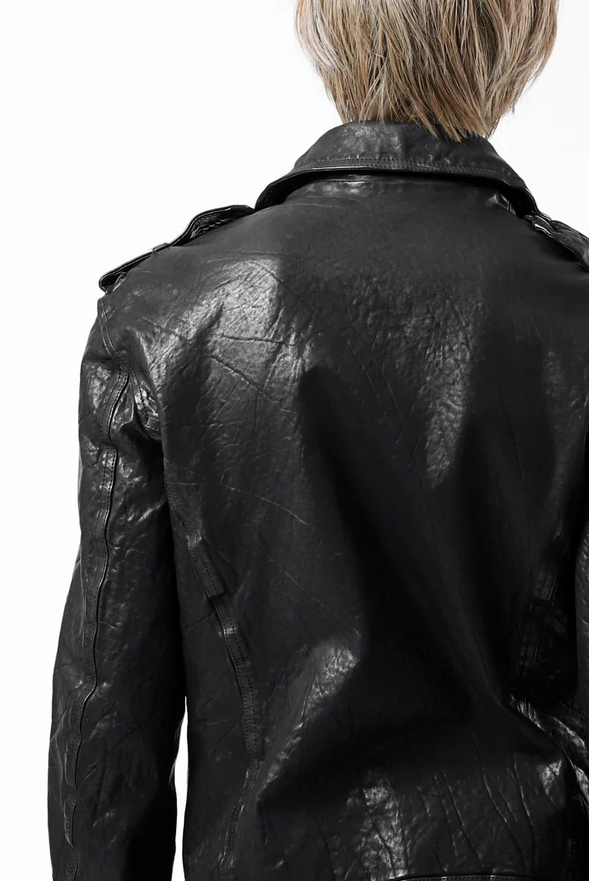 ISAMU KATAYAMA BACKLASH DOUBLE BREASTED JACKET / DOUBLE-SHOULDER OBJECT DYED (BLACK) - Image 78