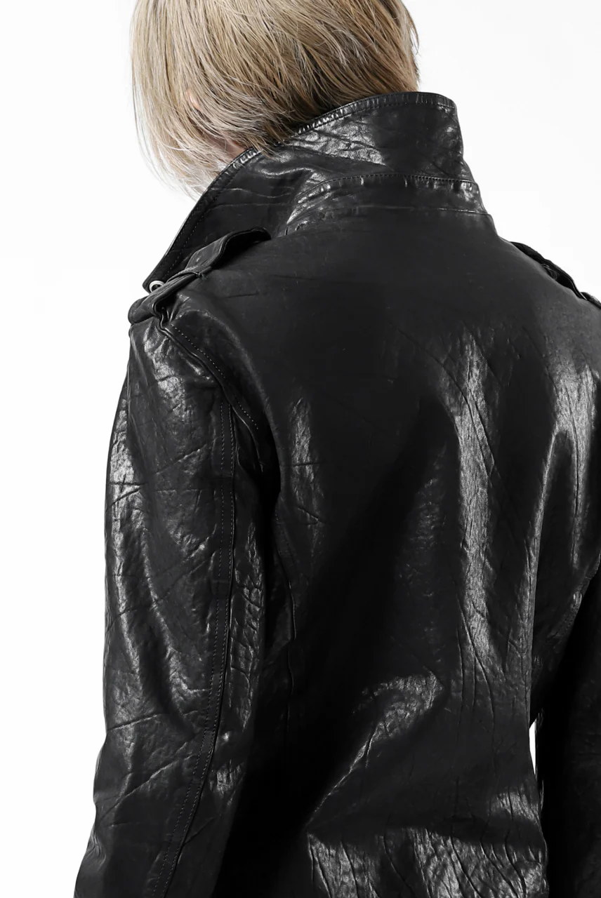 ISAMU KATAYAMA BACKLASH DOUBLE BREASTED JACKET / DOUBLE-SHOULDER OBJECT DYED (BLACK) - Image 79