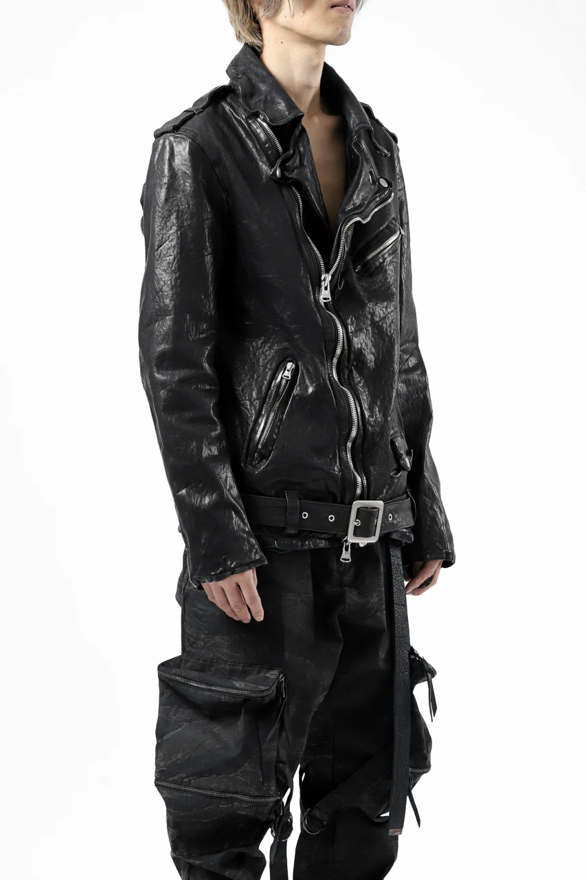 ISAMU KATAYAMA BACKLASH DOUBLE BREASTED JACKET / DOUBLE-SHOULDER OBJECT DYED (BLACK) - Image 8