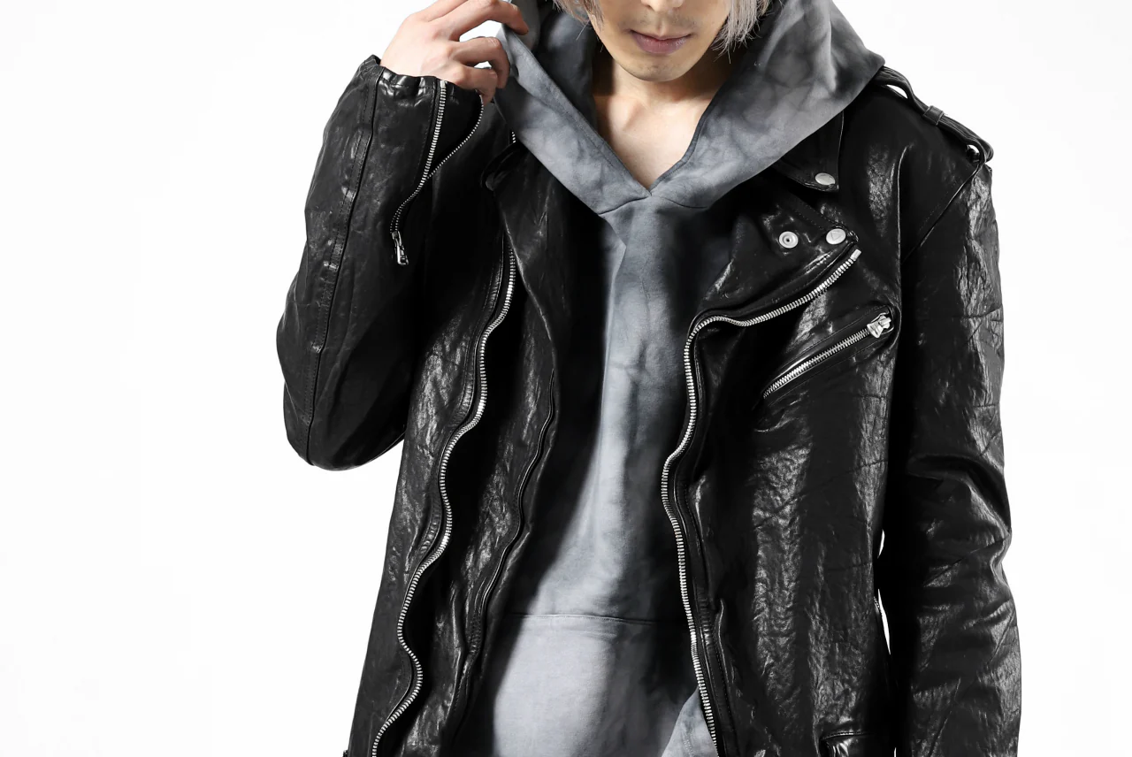 ISAMU KATAYAMA BACKLASH DOUBLE BREASTED JACKET / DOUBLE-SHOULDER OBJECT DYED (BLACK) - Image 84
