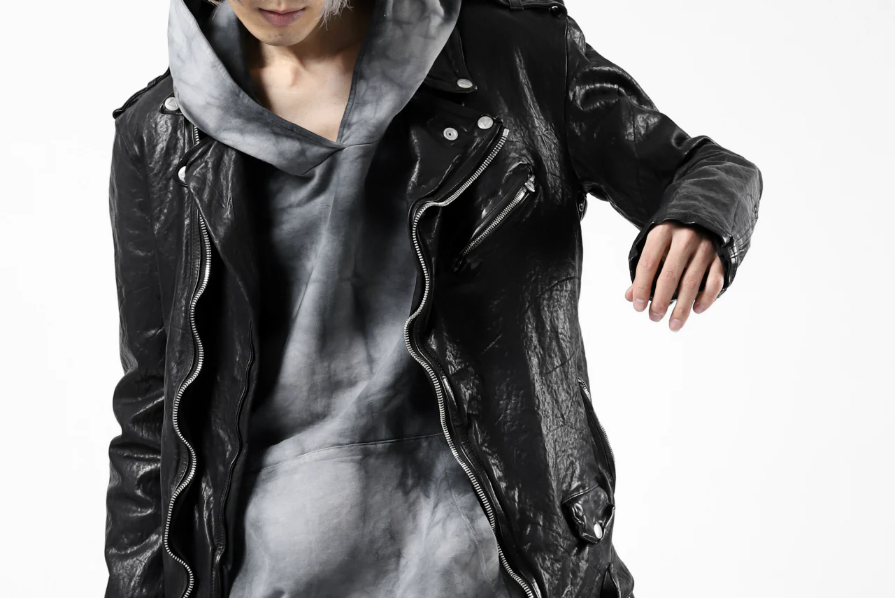 ISAMU KATAYAMA BACKLASH DOUBLE BREASTED JACKET / DOUBLE-SHOULDER OBJECT DYED (BLACK) - Image 85