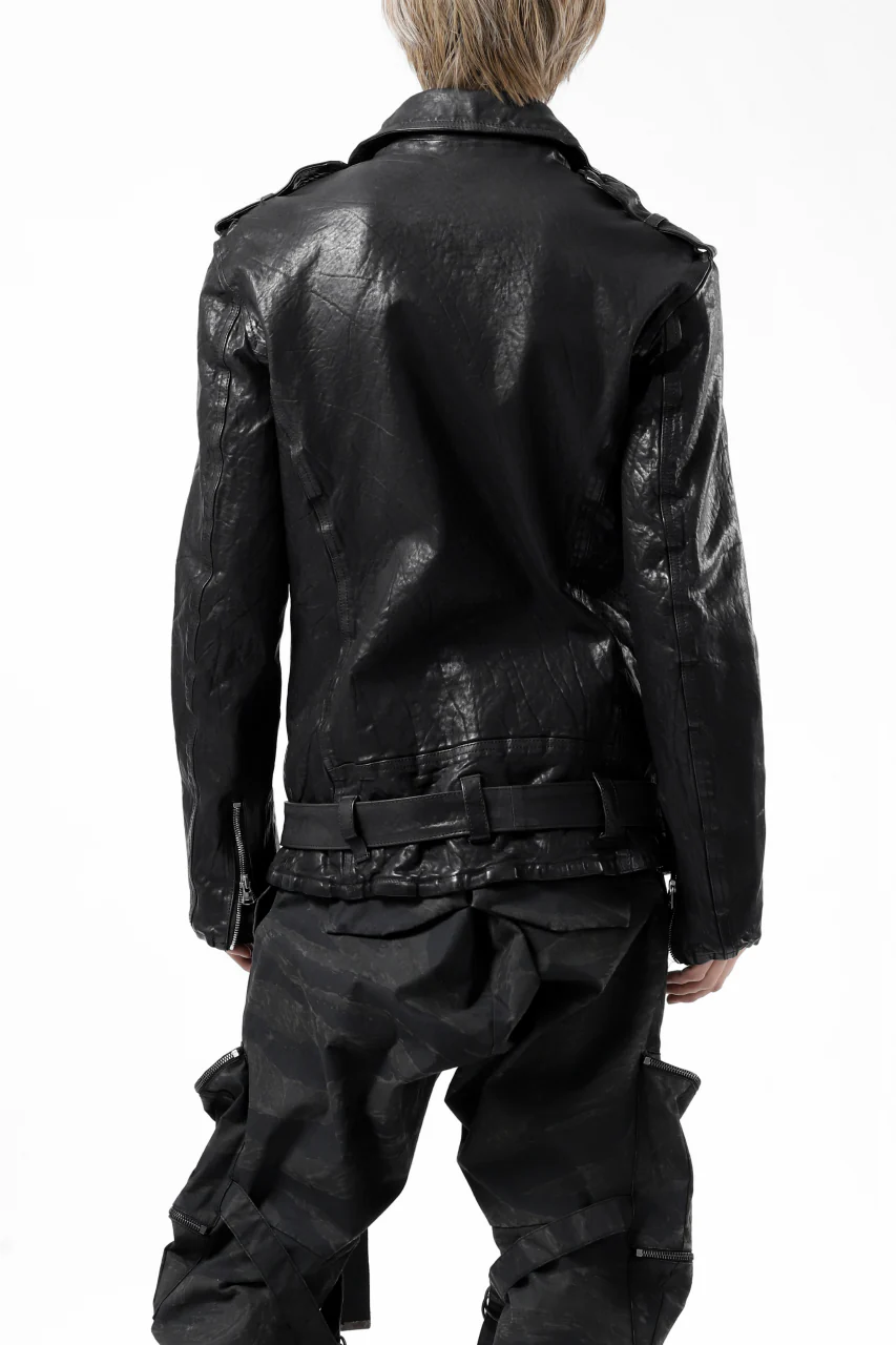 ISAMU KATAYAMA BACKLASH DOUBLE BREASTED JACKET / DOUBLE-SHOULDER OBJECT DYED (BLACK) - Image 9
