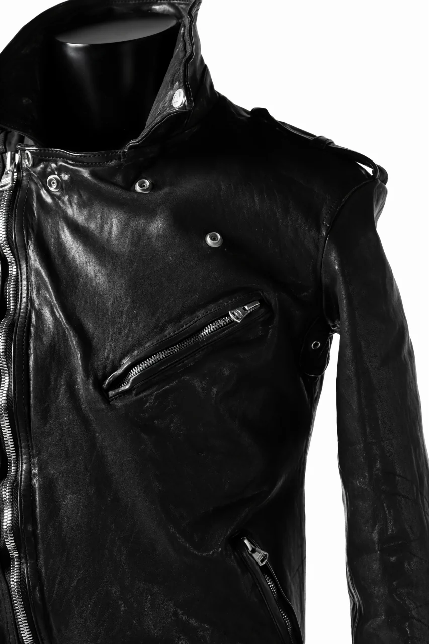 ISAMU KATAYAMA BACKLASH DOUBLE BREASTED JACKET / DOUBLE-SHOULDER OBJECT DYED (BLACK) - Image 15
