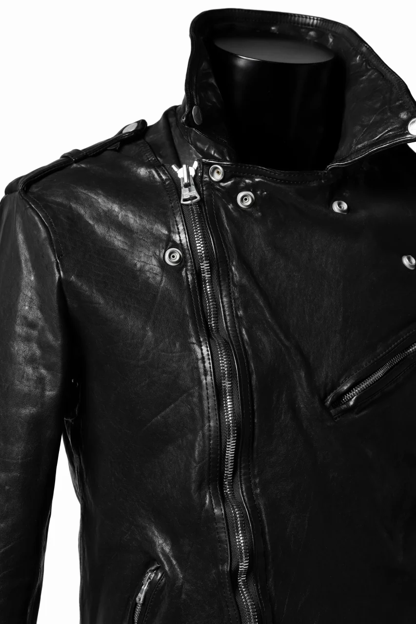ISAMU KATAYAMA BACKLASH DOUBLE BREASTED JACKET / DOUBLE-SHOULDER OBJECT DYED (BLACK) - Image 16