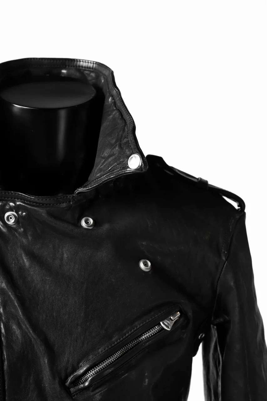 ISAMU KATAYAMA BACKLASH DOUBLE BREASTED JACKET / DOUBLE-SHOULDER OBJECT DYED (BLACK) - Image 18
