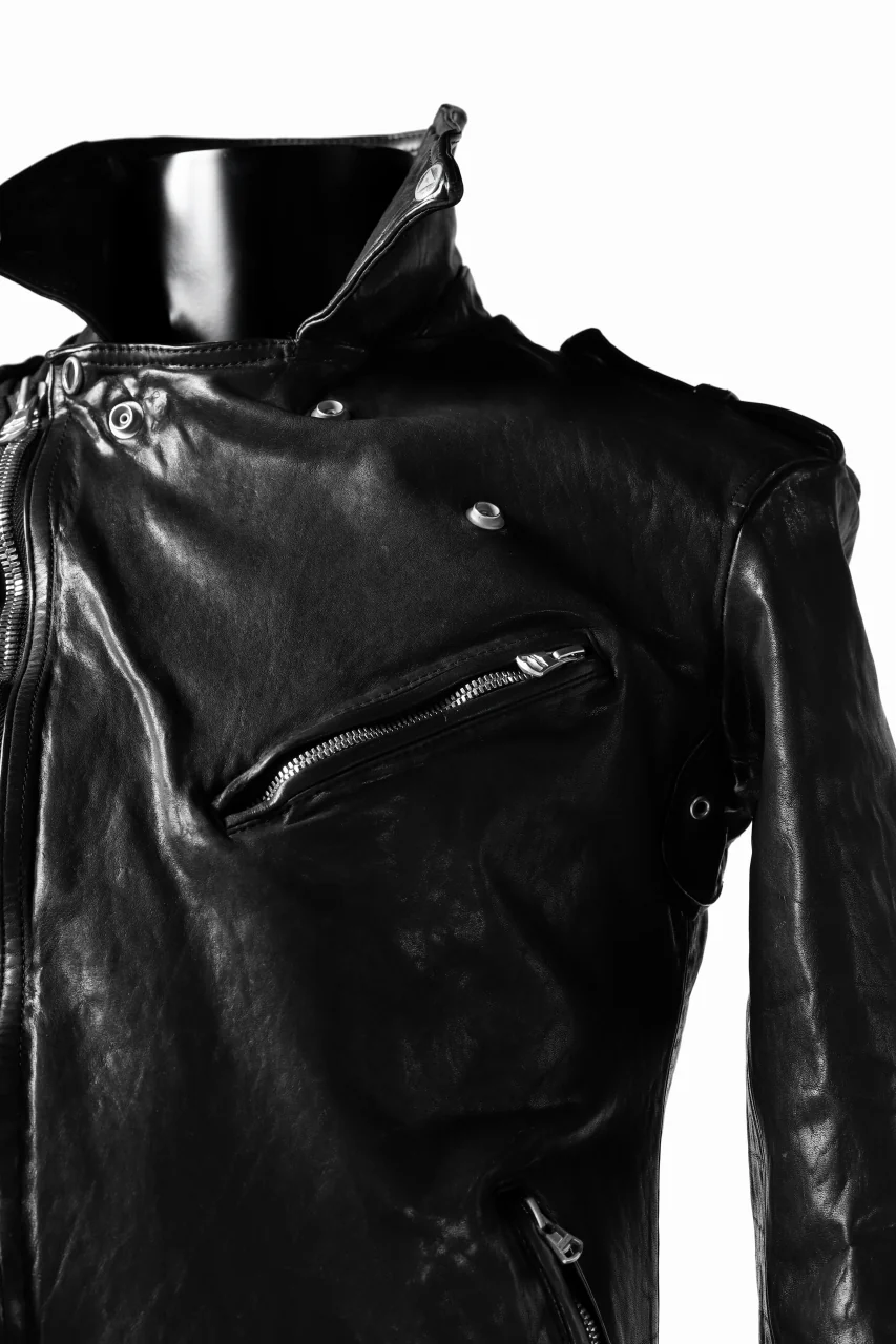 ISAMU KATAYAMA BACKLASH DOUBLE BREASTED JACKET / DOUBLE-SHOULDER OBJECT DYED (BLACK) - Image 19