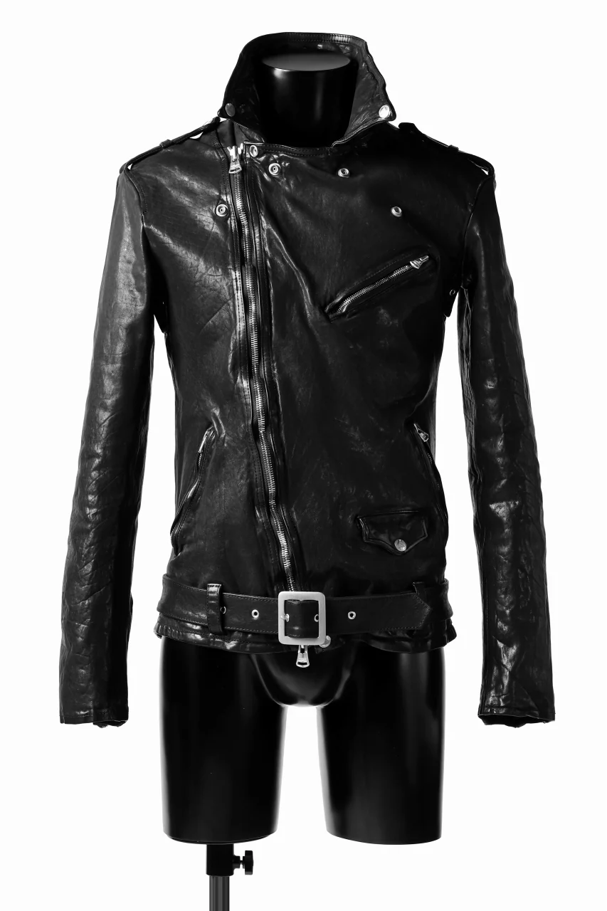 ISAMU KATAYAMA BACKLASH DOUBLE BREASTED JACKET / DOUBLE-SHOULDER OBJECT DYED (BLACK) - Image 2