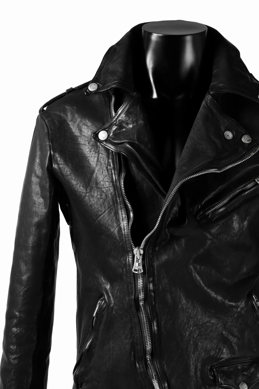 ISAMU KATAYAMA BACKLASH DOUBLE BREASTED JACKET / DOUBLE-SHOULDER OBJECT DYED (BLACK) - Image 24