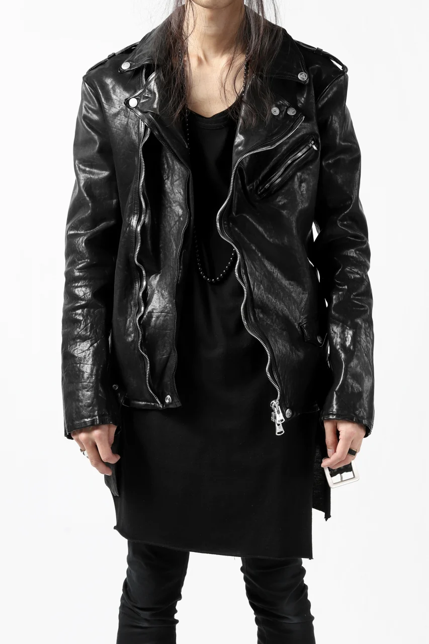 ISAMU KATAYAMA BACKLASH DOUBLE BREASTED JACKET / DOUBLE-SHOULDER OBJECT DYED (BLACK) - Image 69