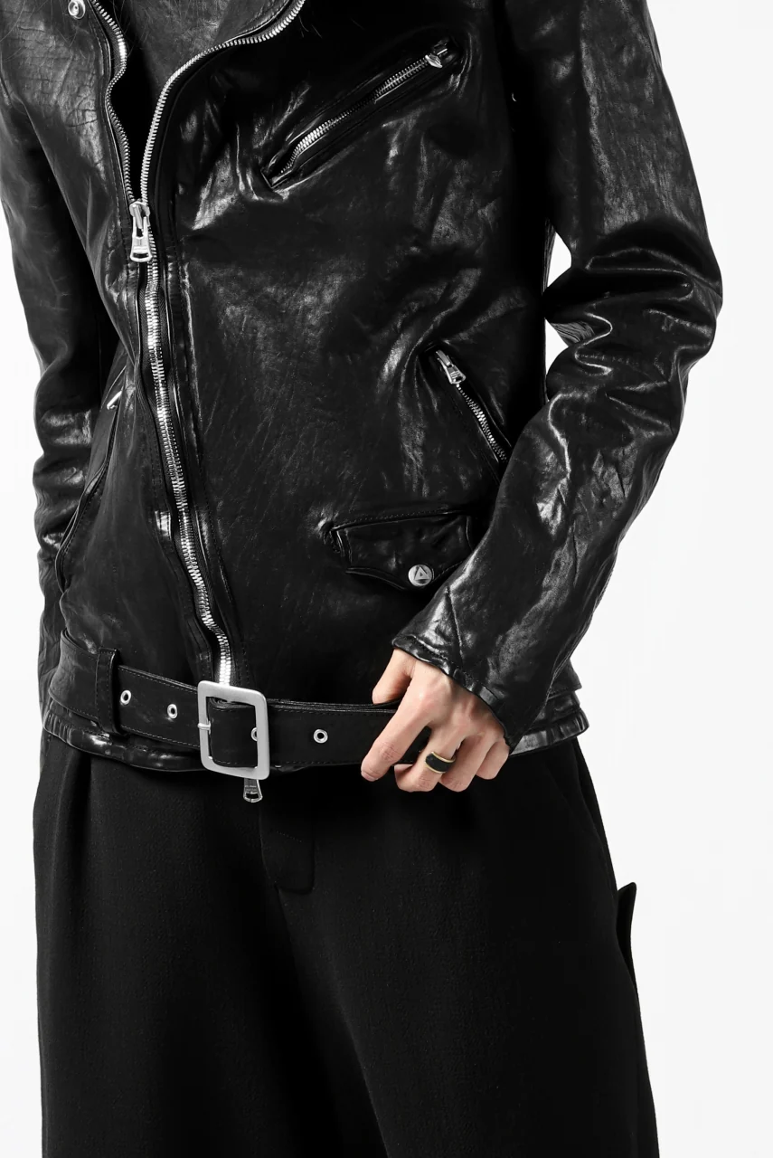 ISAMU KATAYAMA BACKLASH DOUBLE BREASTED JACKET / DOUBLE-SHOULDER OBJECT DYED (BLACK) - Image 78