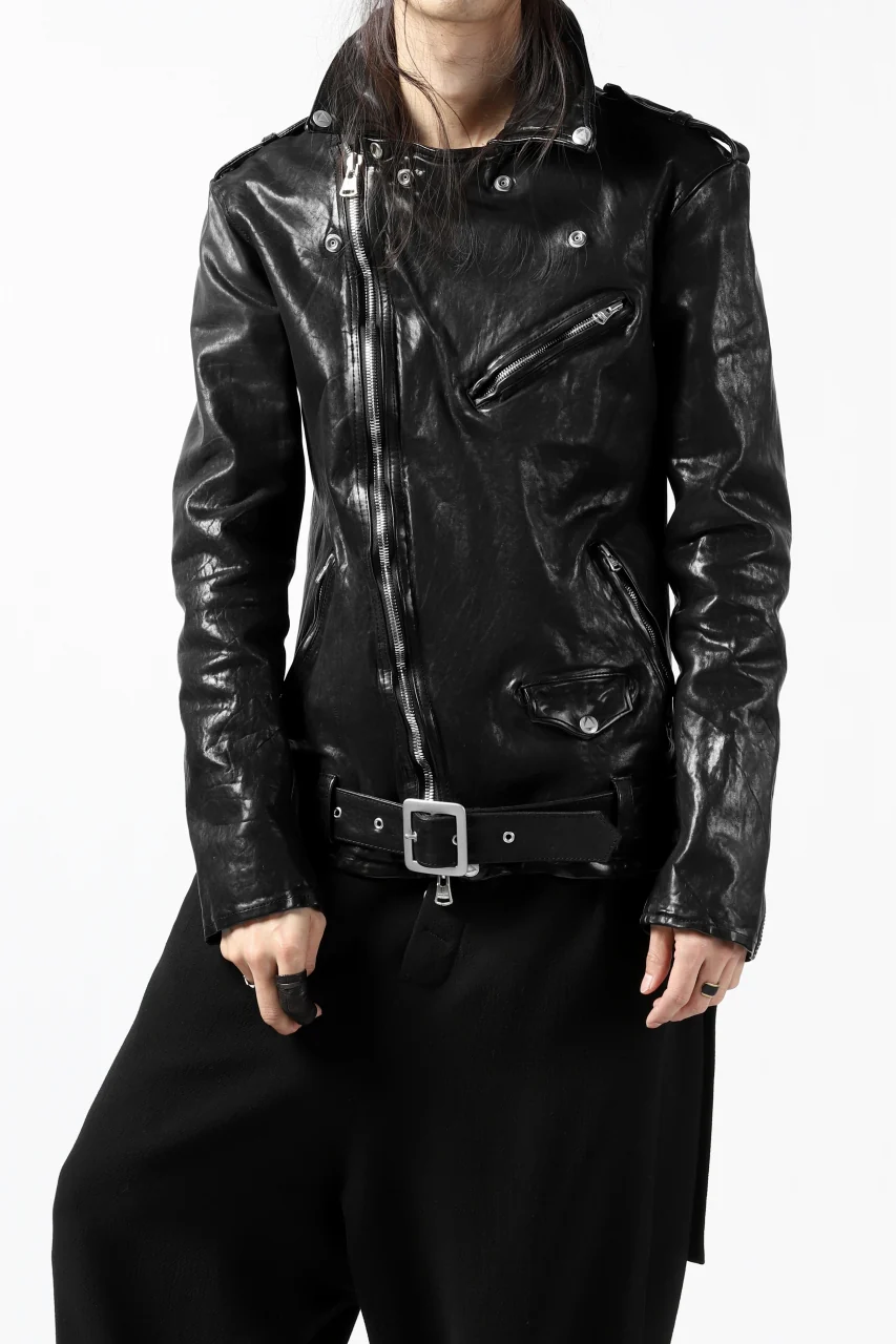 ISAMU KATAYAMA BACKLASH DOUBLE BREASTED JACKET / DOUBLE-SHOULDER OBJECT DYED (BLACK) - Image 8
