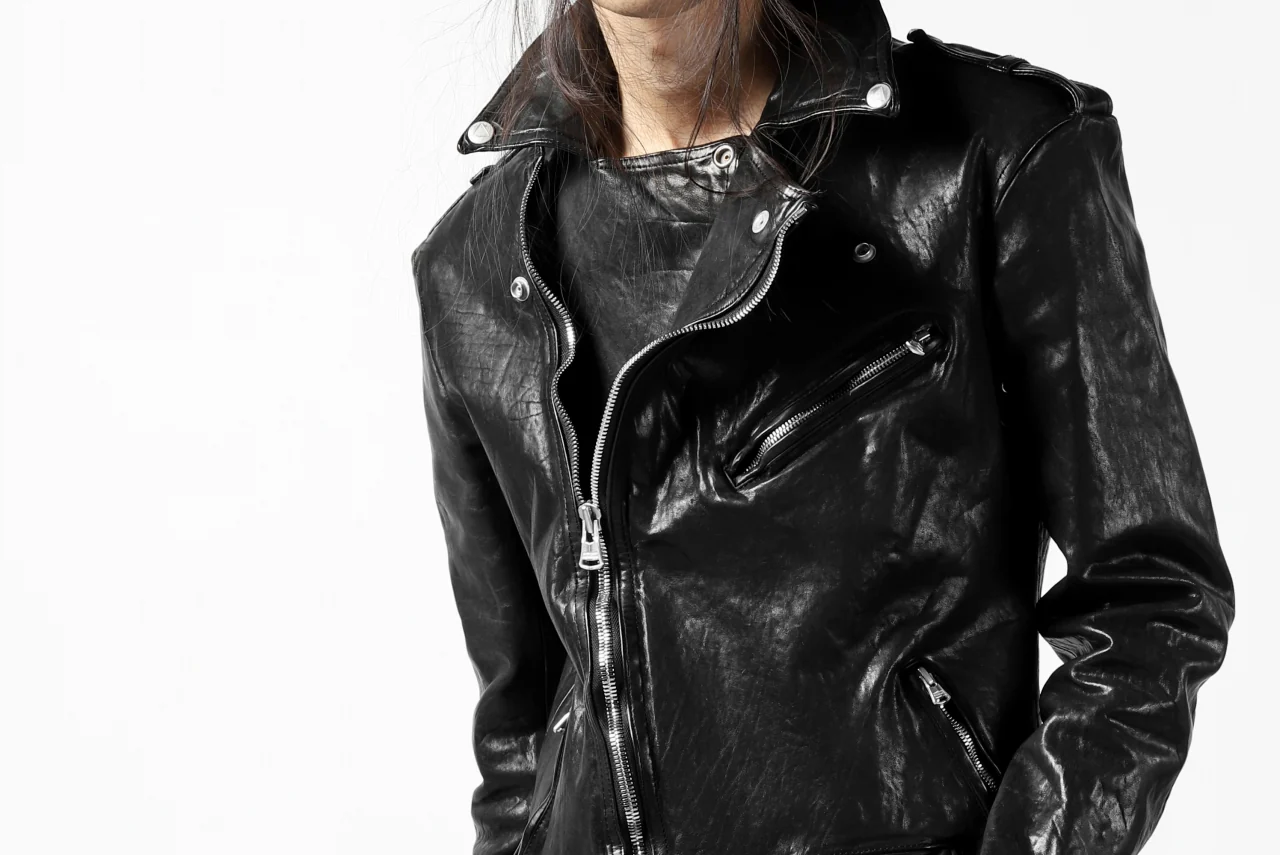 ISAMU KATAYAMA BACKLASH DOUBLE BREASTED JACKET / DOUBLE-SHOULDER OBJECT DYED (BLACK) - Image 89