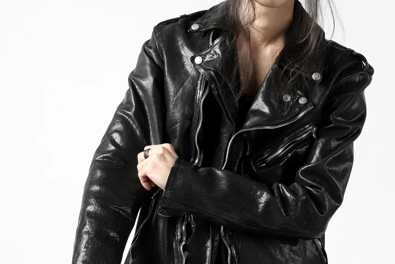 ISAMU KATAYAMA BACKLASH DOUBLE BREASTED JACKET / DOUBLE-SHOULDER OBJECT DYED (BLACK) - Image 90