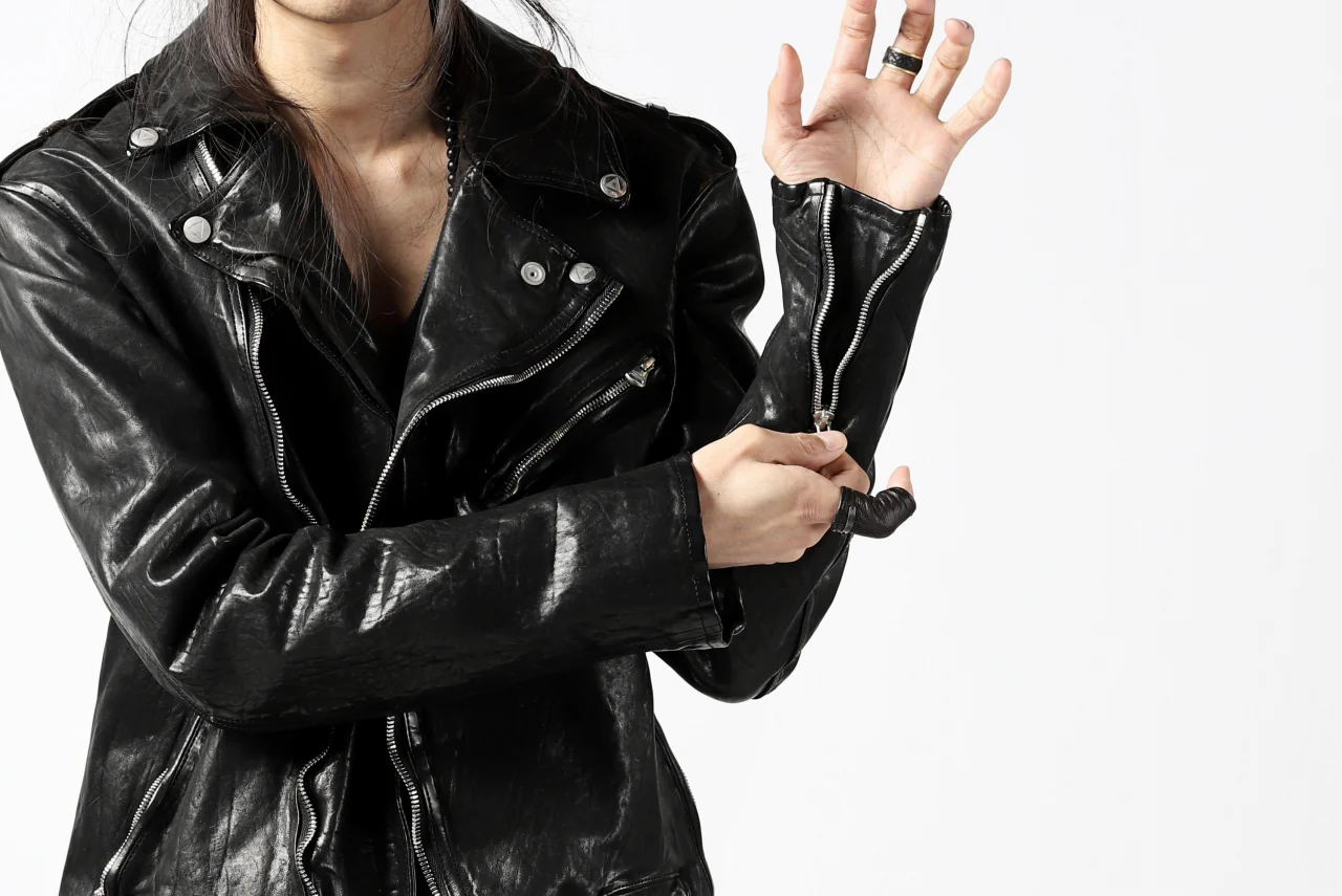 ISAMU KATAYAMA BACKLASH DOUBLE BREASTED JACKET / DOUBLE-SHOULDER OBJECT DYED (BLACK) - Image 91