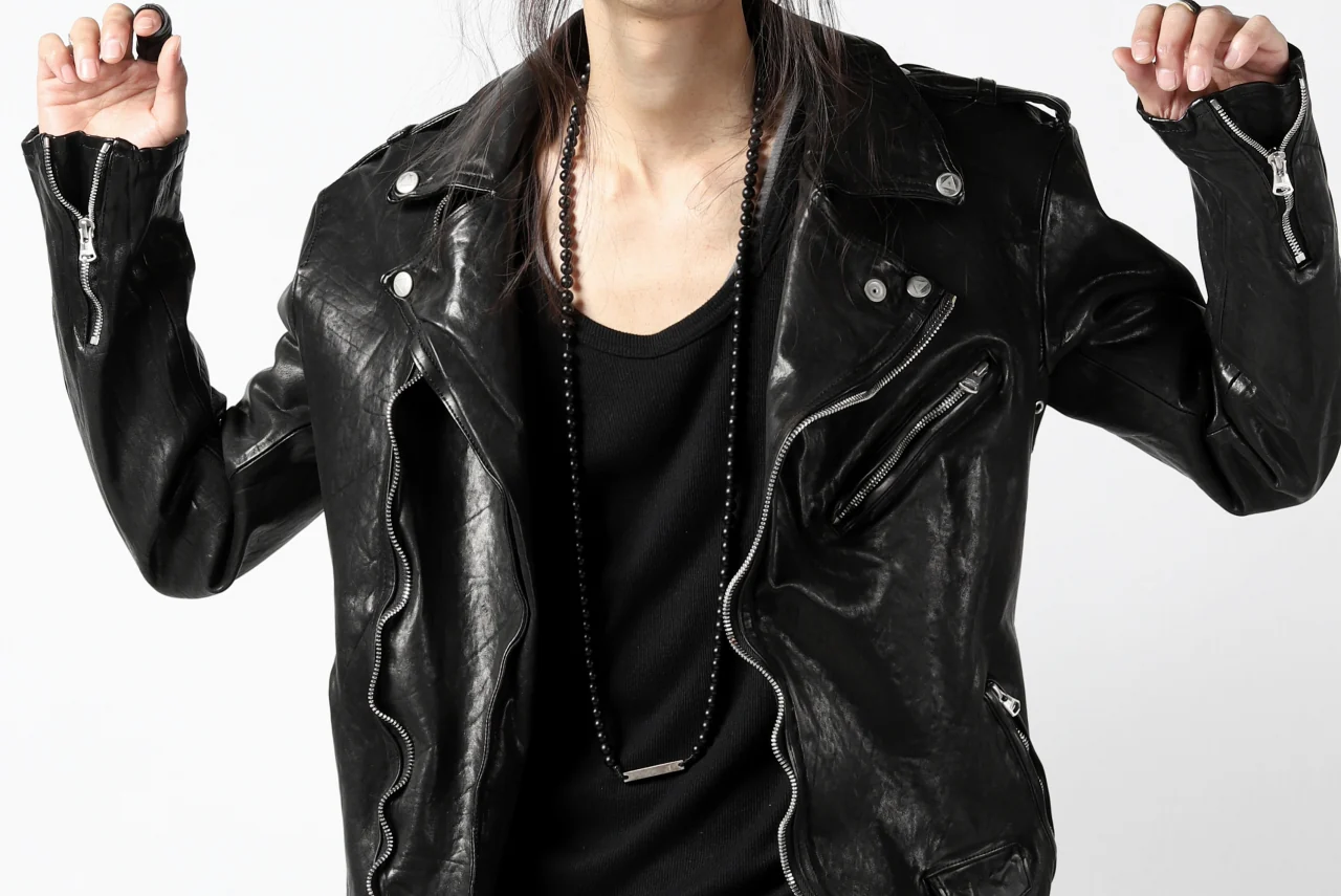 ISAMU KATAYAMA BACKLASH DOUBLE BREASTED JACKET / DOUBLE-SHOULDER OBJECT DYED (BLACK) - Image 93
