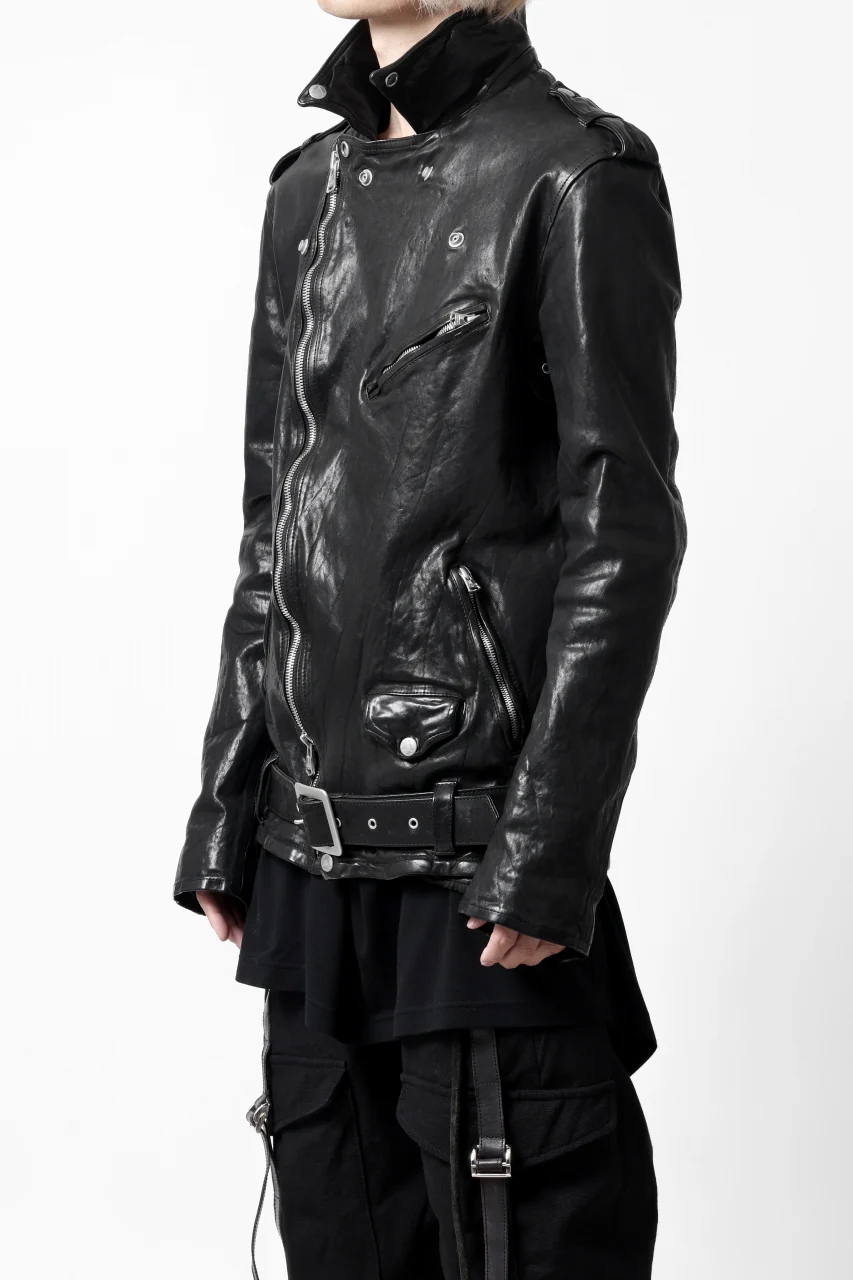 ISAMU KATAYAMA BACKLASH DOUBLE BREASTED JACKET / DOUBLE-SHOULDER OBJECT DYED (BLACK) - Image 11