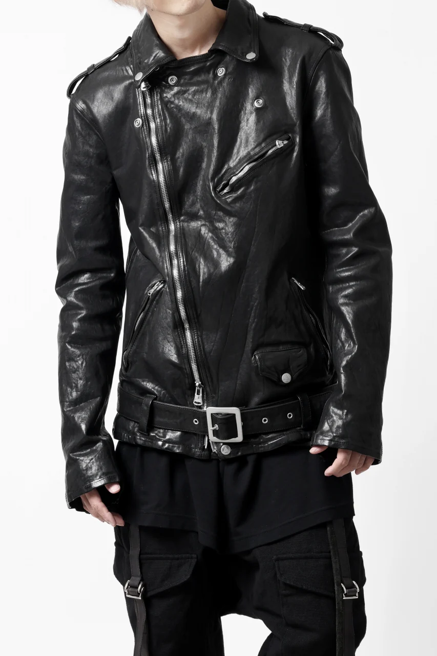 ISAMU KATAYAMA BACKLASH DOUBLE BREASTED JACKET / DOUBLE-SHOULDER OBJECT DYED (BLACK) - Image 12