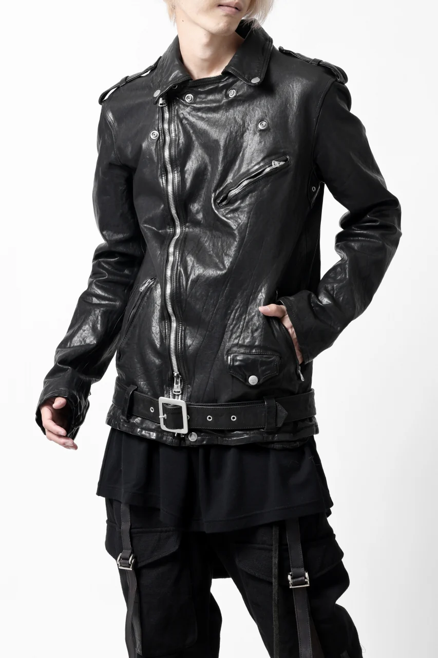 ISAMU KATAYAMA BACKLASH DOUBLE BREASTED JACKET / DOUBLE-SHOULDER OBJECT DYED (BLACK) - Image 14