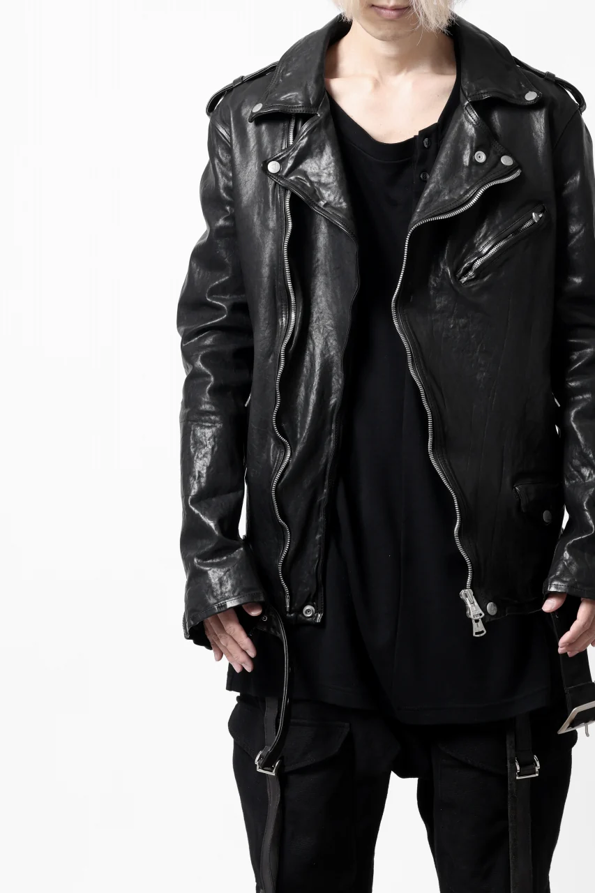 ISAMU KATAYAMA BACKLASH DOUBLE BREASTED JACKET / DOUBLE-SHOULDER OBJECT DYED (BLACK) - Image 16