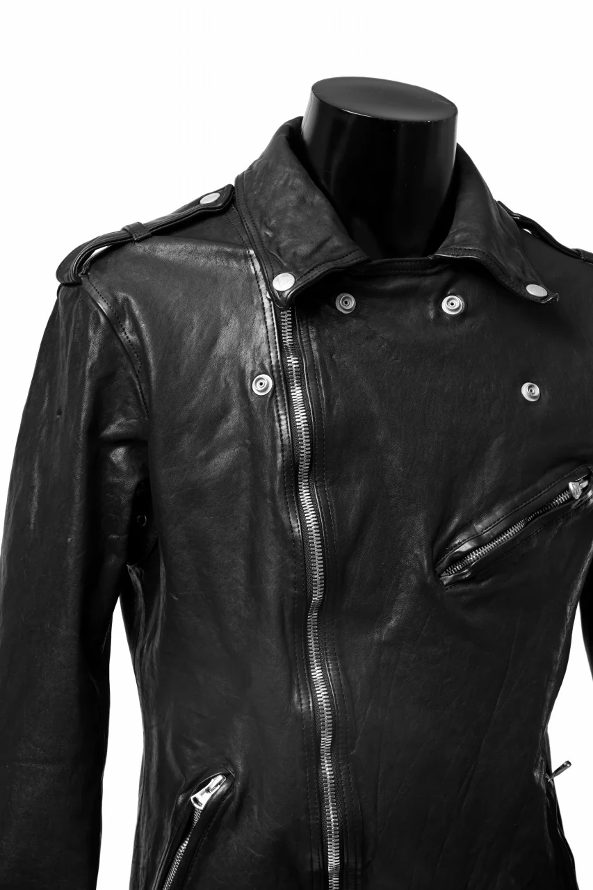 ISAMU KATAYAMA BACKLASH DOUBLE BREASTED JACKET / DOUBLE-SHOULDER OBJECT DYED (BLACK) - Image 24