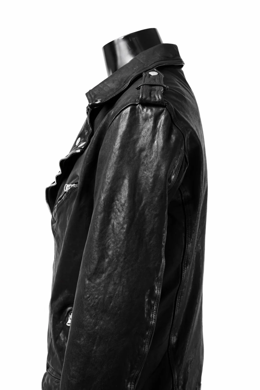 ISAMU KATAYAMA BACKLASH DOUBLE BREASTED JACKET / DOUBLE-SHOULDER OBJECT DYED (BLACK) - Image 32